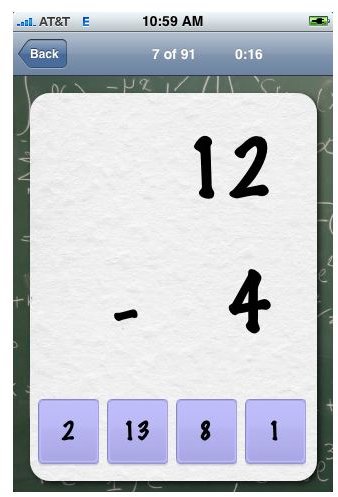 Math Flash Cards iPhone App
