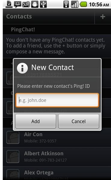 Pingchat Android app screenshot 1