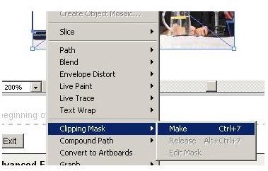 Select Make from Clipping Mask options