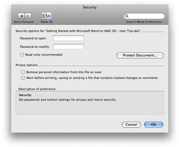 Security Tips For Mac OS X - Password Protect Files