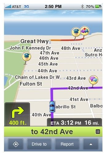 Waze iPhone app