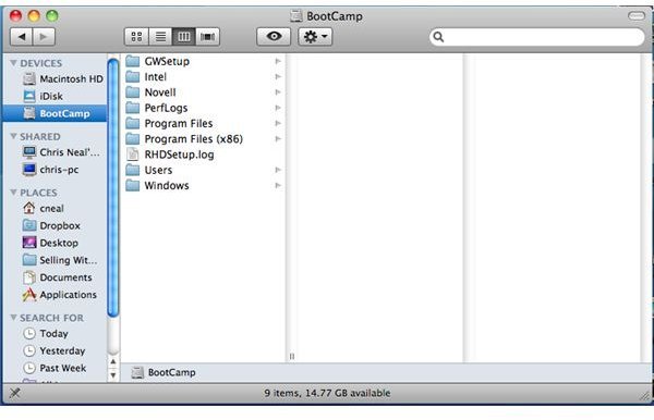 Windows drive C in Finder