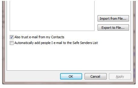 How to Transfer Outlook Settings - junk email