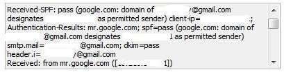Gmail in Outlook: SPF and DKIM Pass