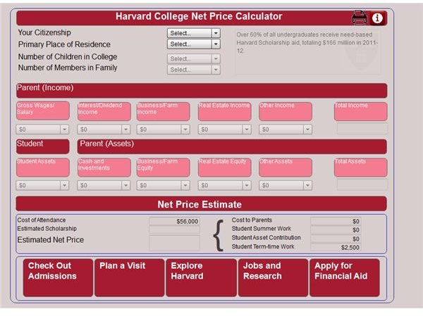 Net Price Calculator Harvard