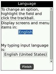Blackberry Language Setup