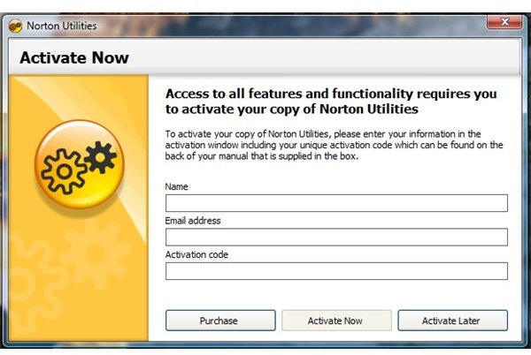 Activating Norton Utilities