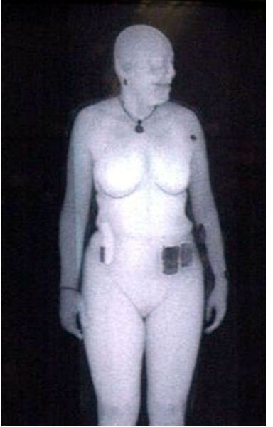 Backscatter x-ray image woman