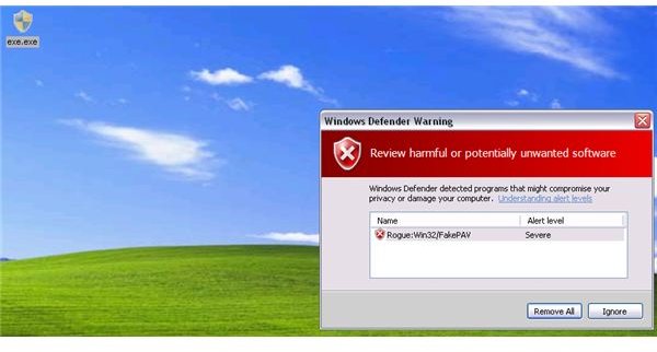 Windows Defender Real-time Protection Prevents Fake MSE Alert Trojan
