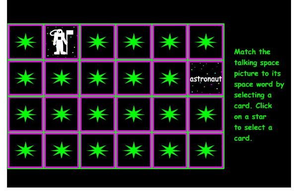 Space Vocabulary Memory Game