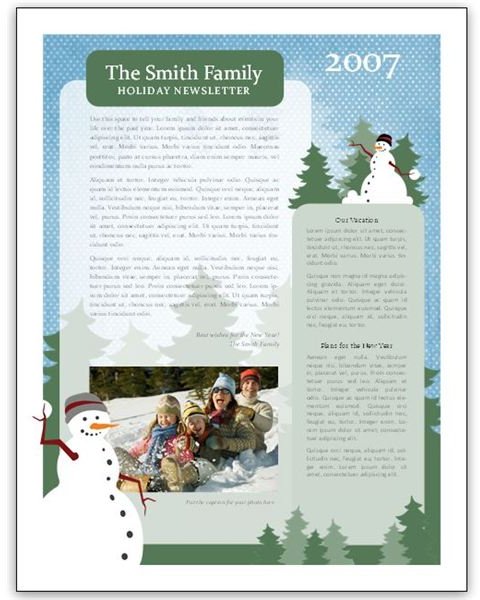 Holiday family newsletter.