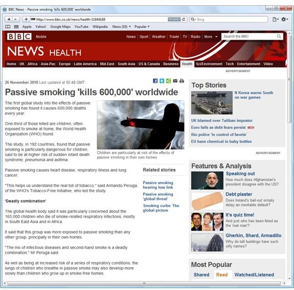 safari bbc news website problems