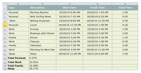 Excel Time Tracking Daily