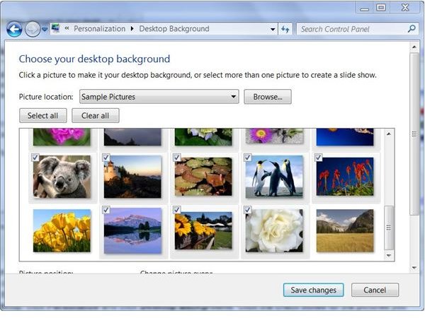 Change Windows 7 background slideshow