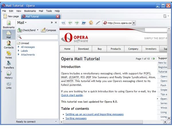 Fig 2 - Top 10 Free Email Programs for Windows - Opera Mail Tutorial Tab