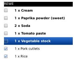 In Search of the Perfect BlackBerry Food Shopping List Application