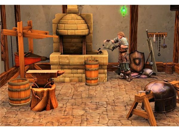 The Sims Medieval Blacksmith Working