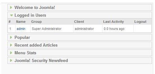 Joomla Welcome Page