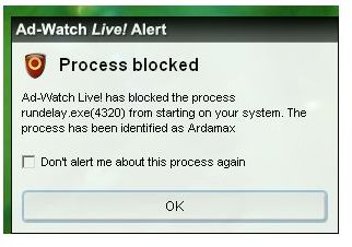 Ad-Watch Live Blocked Rogue Program Process