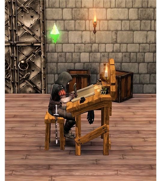 The Sims Medieval Spy at the Scribe Table