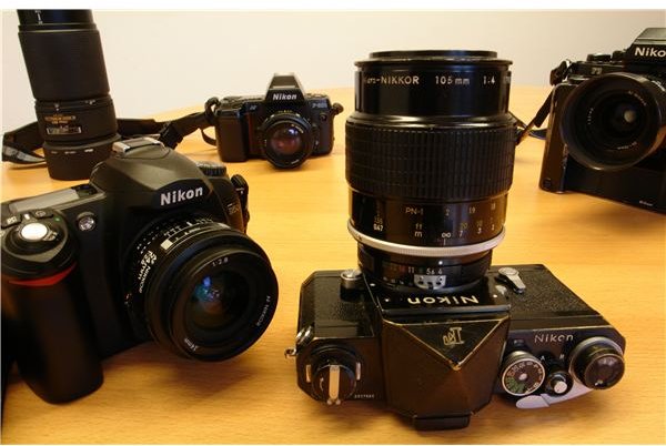 Four generations of nikon cameras
