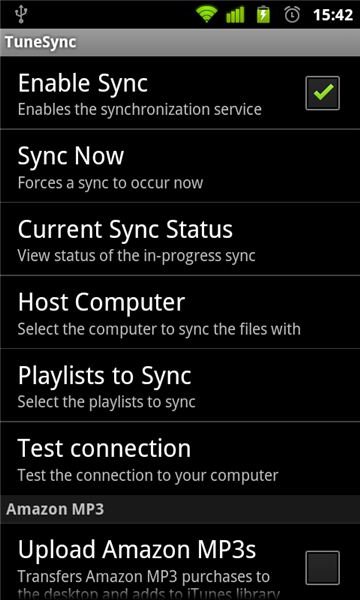 TuneSync Settings Screen