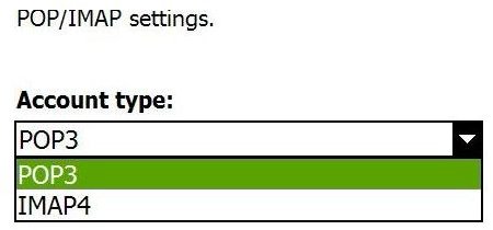 Choose IMAP as your email account type