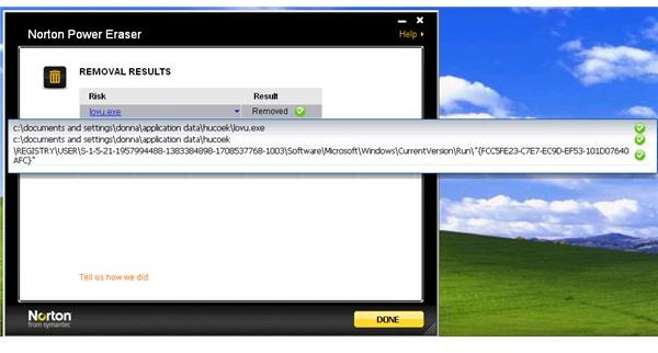 Removed Malware by Norton Power Eraser