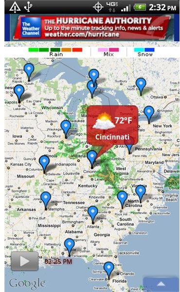 Weather Mapping from Weather Channel App