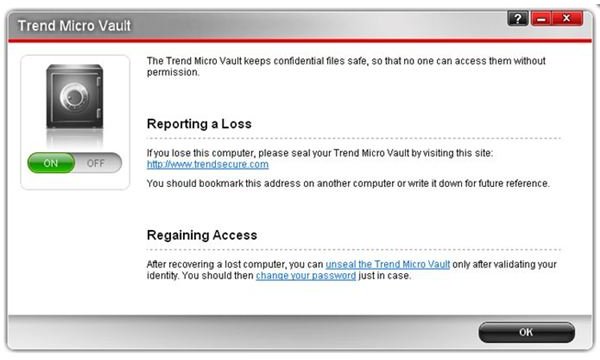 Screenshot Trend Micro Vault