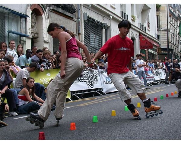 Roller-skating-slalom-duo Wikimedia Commons