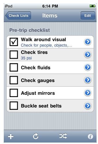 state check off list app