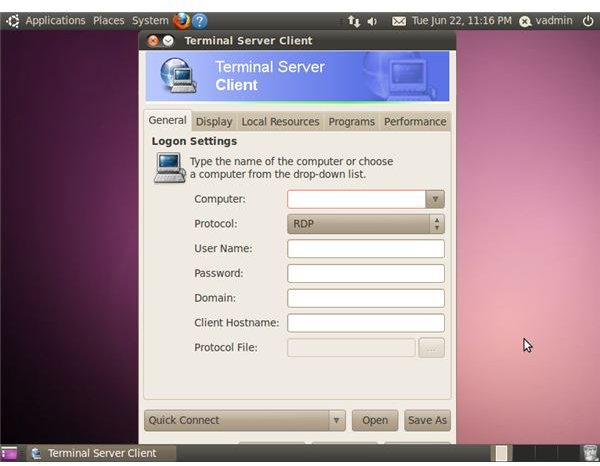Terminal Server Client running on Ubuntu 10.04