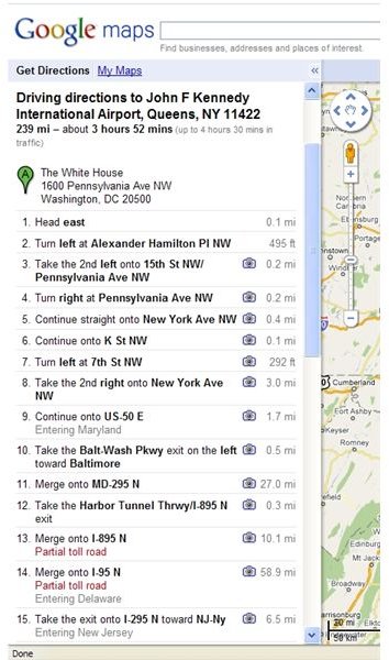 car directions google maps