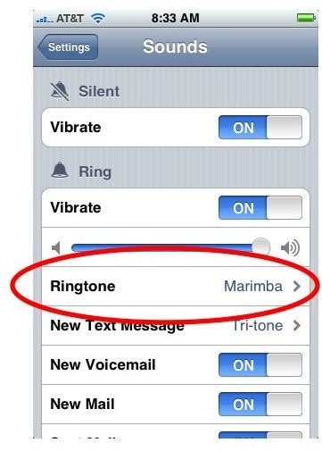 changing ringtone on iphone