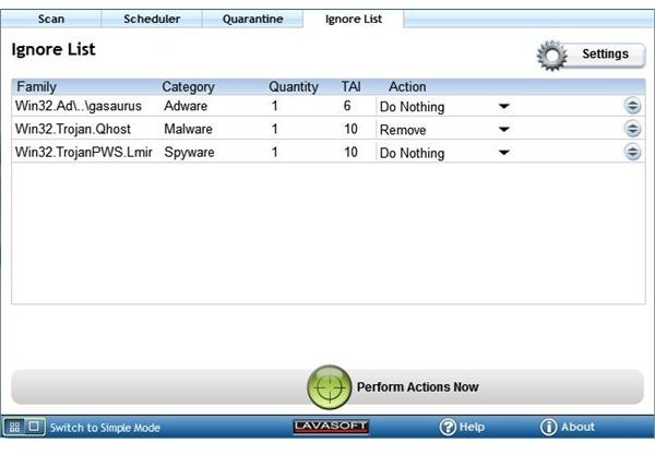 Figure 7 - Ad-Aware Ignore List