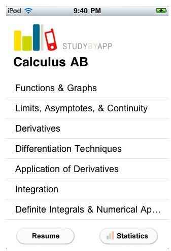 Calculus AB Review iPhone App