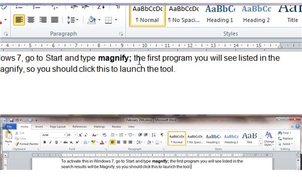 Working with Large Print in Ms Office 2010