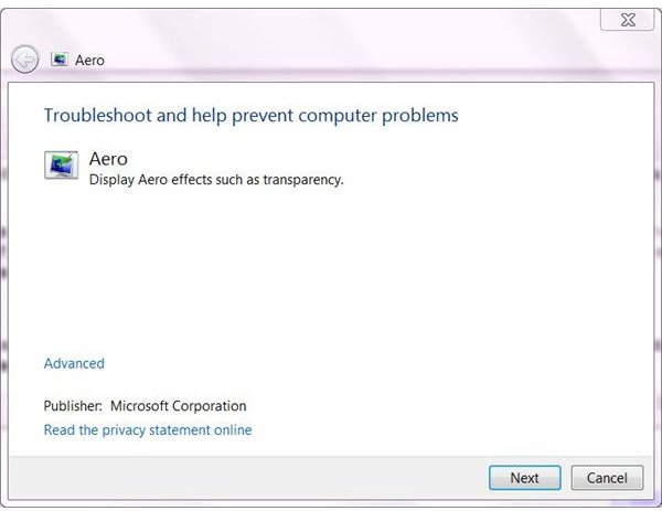 Windows 7 Aero Peek not working: Wizard