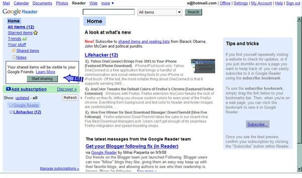 How to Share Items in Google Reader as a Gmail or Non-Gmail User - ARCHIVED