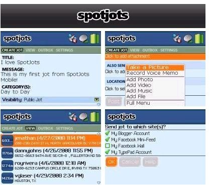 Microblogging in BlackBerry: SpotJots App