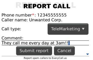 Call Control Report Call