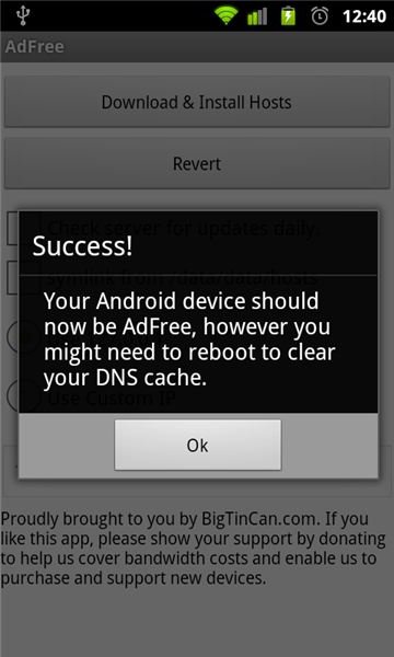 Adfree Update Success