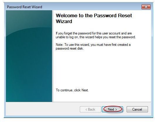 Windows 7 password-reset-wizard