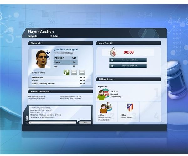 Player profiles are typically well presented and lacking in the depth of games such as Football Manager 2010