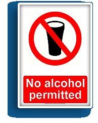 no alcohol permitted prohibition sign