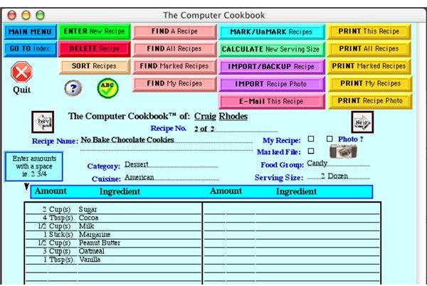 The Computer Cookbook X cookbook software for Mac OS X