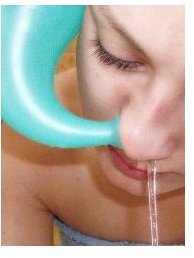 Irrigating nasal passages with a Neti Pot