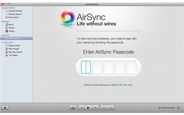 DoubleTwist Airsync Pairing Process