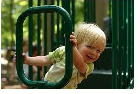 toddler playing outside